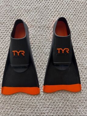 TYR Black and Orange Crossblade Training Swim Fins Youth 1-3